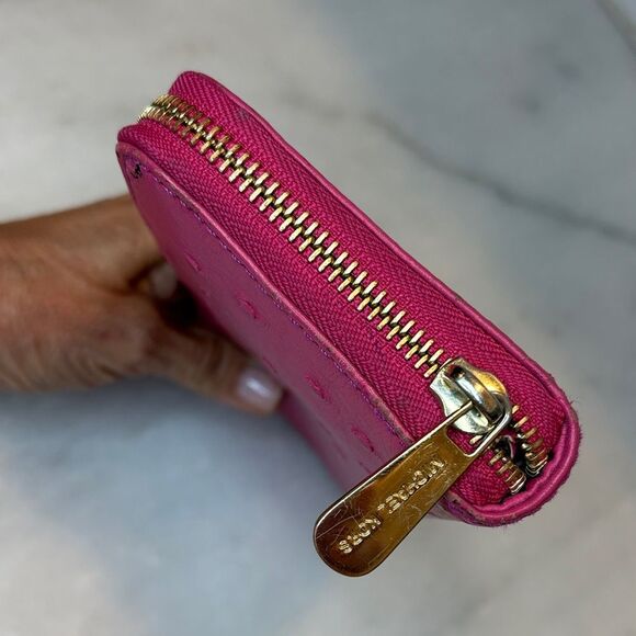 Michael Kors Ostrich Leather Full Zip Jet Set Continental Wallet - Picture 7 of 14